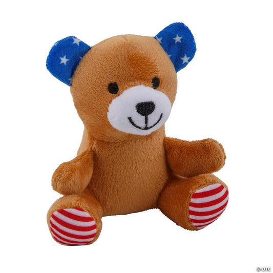4 1/4" x 4 1/2" Patriotic Stars & Stripes Stuffed Bears - 12 Pc.