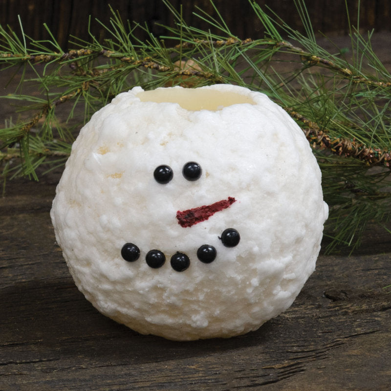 4" Snowman Round LED Candle