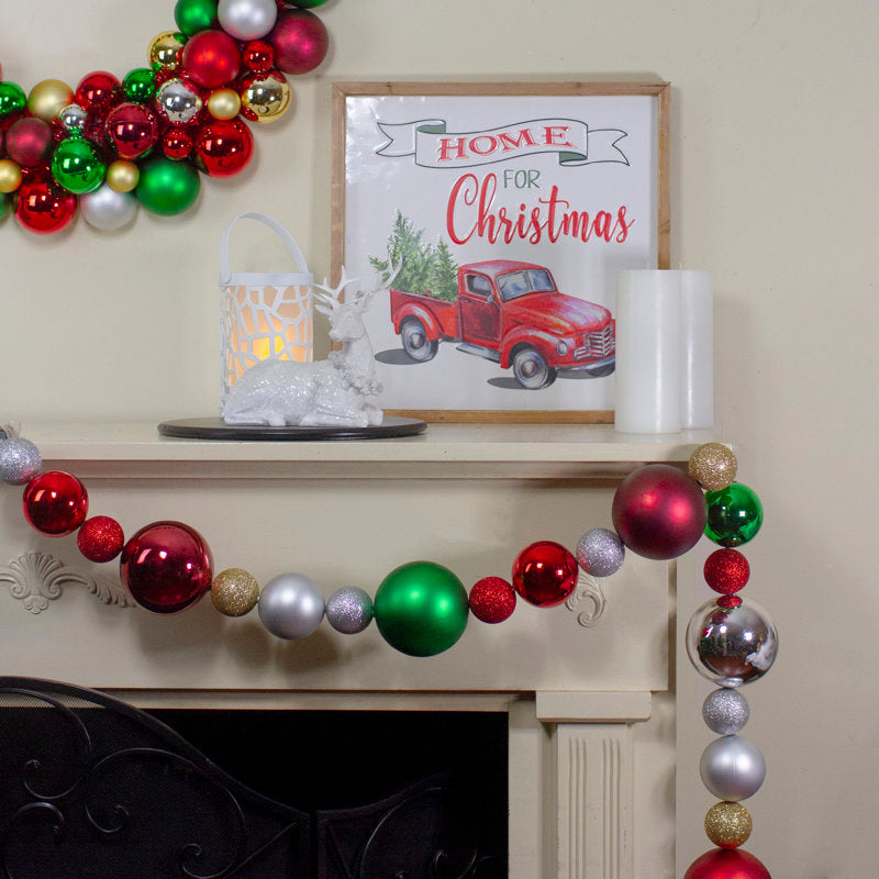 6" Norfolk Pine Christmas Garland framing a front doorway