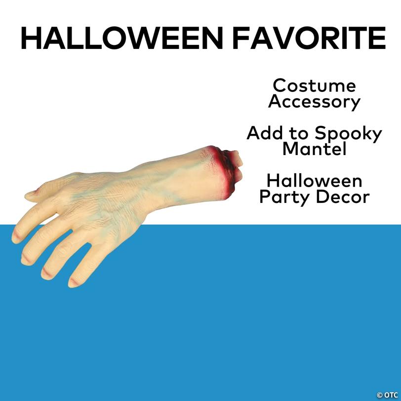 4 3/4" x 10 1/2" Severed Plastic Hand Halloween Tabletop Decoration