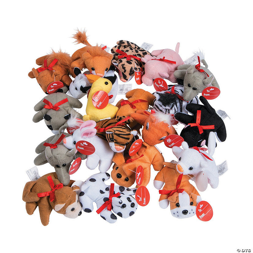 48 Piece(s): 3 1/2” Bulk 48 Pc. Mini Gift Exchange Stuffed Animal Assortment | USA Decoration®