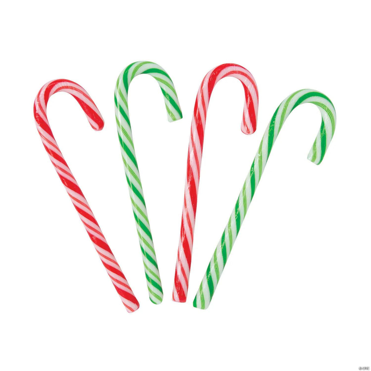Assortment of 24 red and green striped candy canes