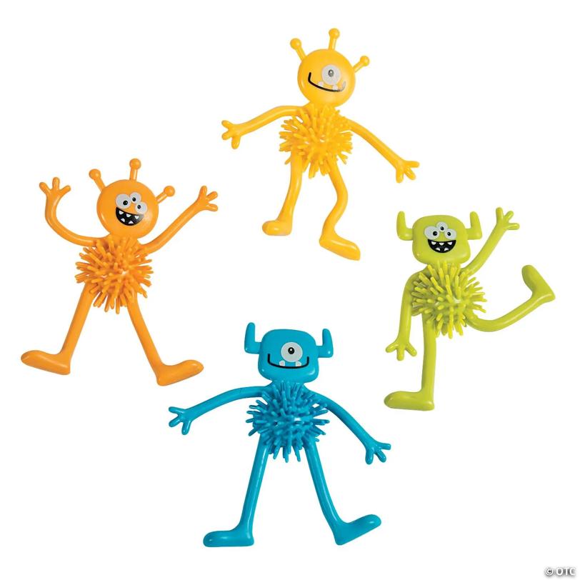 4" Bright Color Monster Bendable Porcupine Characters - 24 Pc.