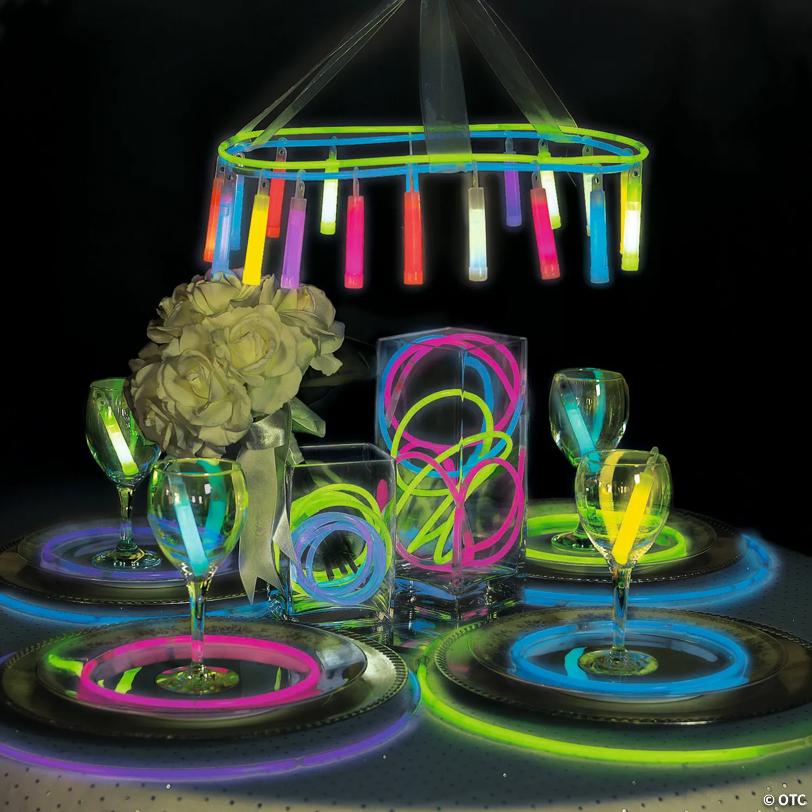 4" Bulk 250 Pc. Bright Colors Plastic Glow Stick Assortment