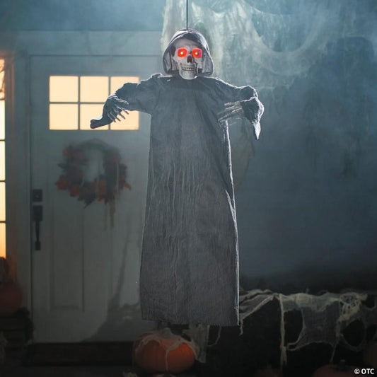 4 Ft. Hanging Gray Skeleton Reaper Halloween Decoration