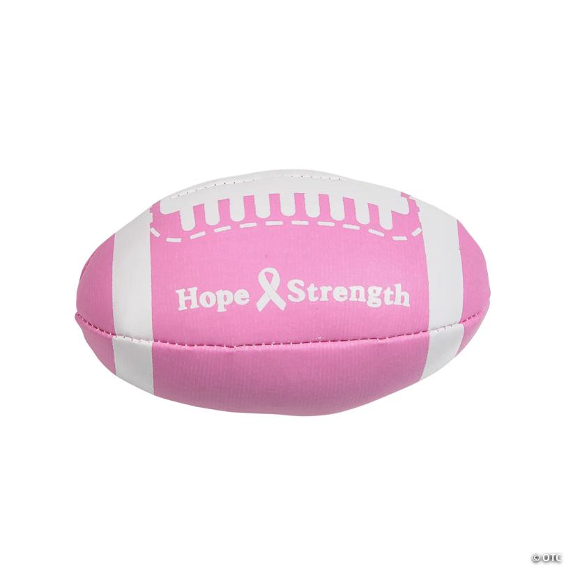 4" Mini Pink Awareness Ribbon Foam Footballs - 12 Pc.