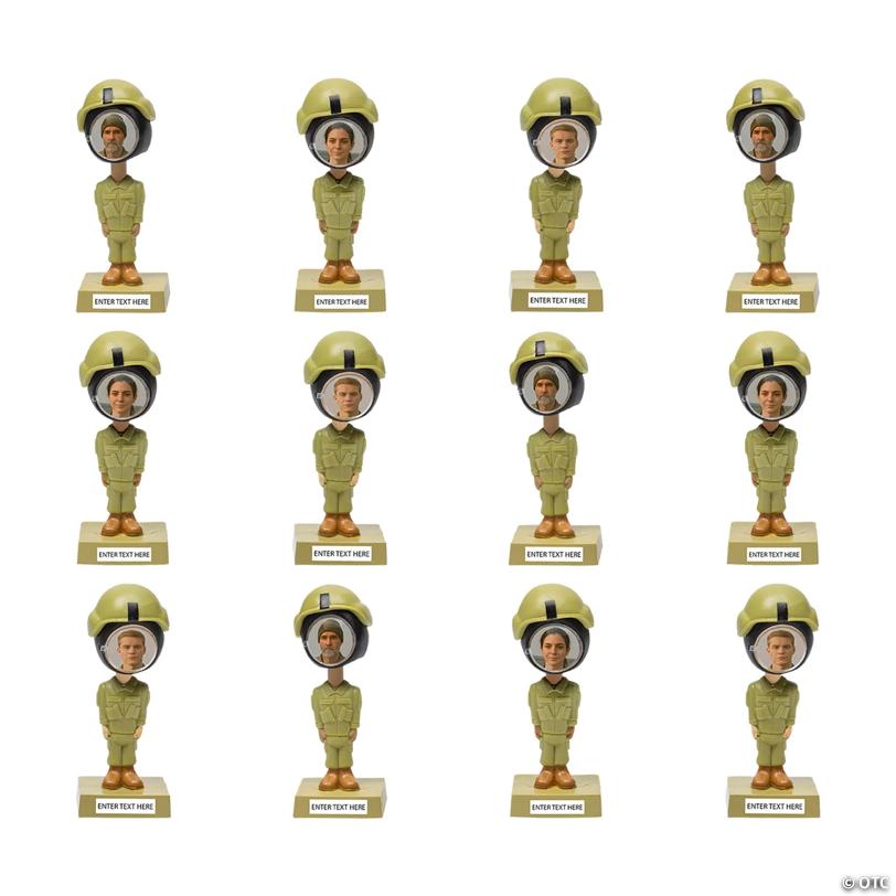 4" Personalized Bobblehead Military Picture Frames - 12 Pc.