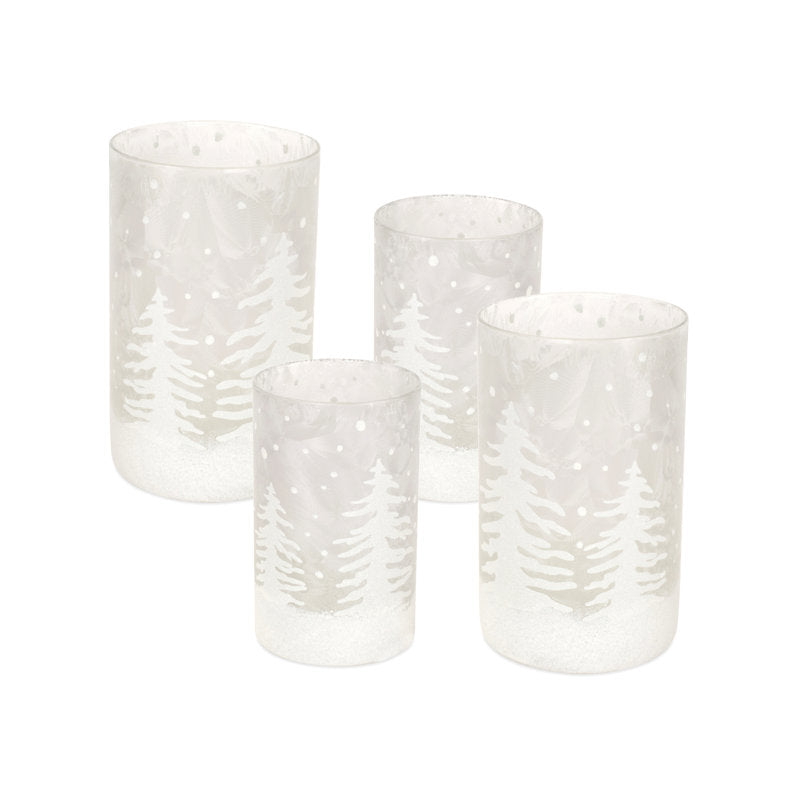 4 Piece Glass Hurricane Set