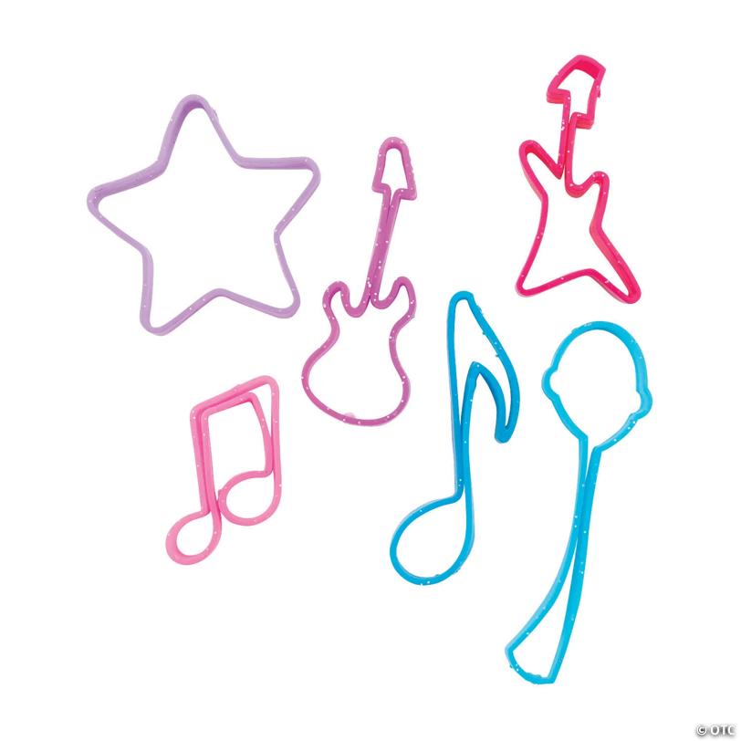 4" Super-Sized Glitter Rock Star Fun Bands - 6 Pc.