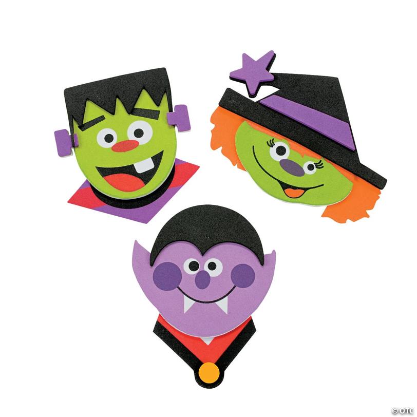 4" - 4 3/4" Halloween Character Face Magnet Craft Kit - Makes 12