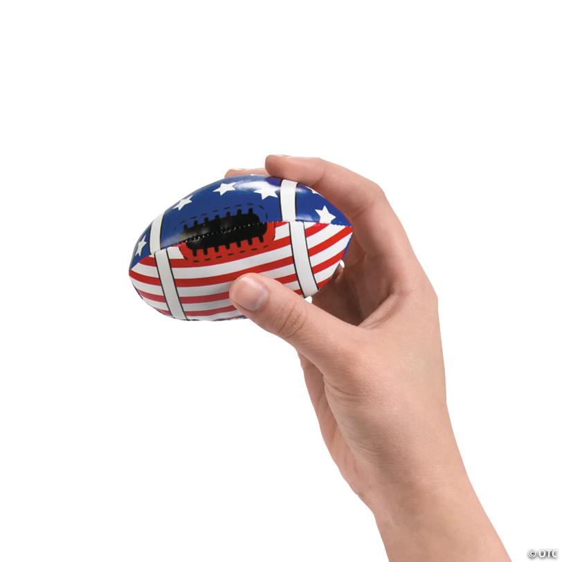 4" Mini Classic Patriotic Stars & Stripes Vinyl Footballs - 12 Pc.