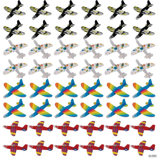 4" x 3 1/2" Bulk 72 Pc. Mini Foam Airplane Gliders