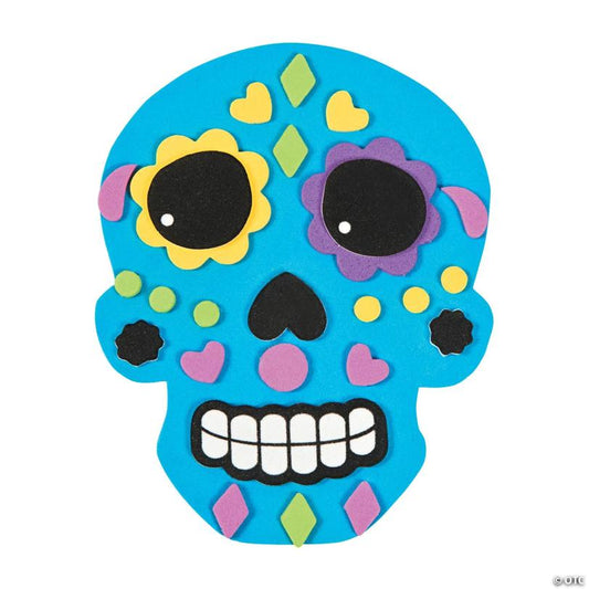 4" x 5" DIY Foam Sugar Skull Magnet Kit - Makes 24