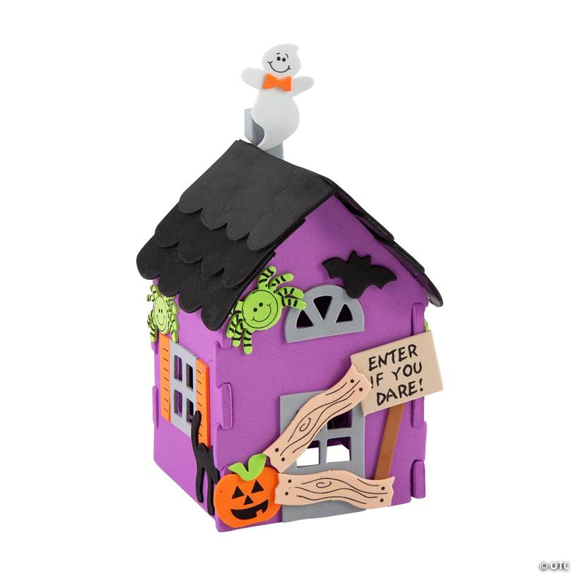 4" x 6" 3D Multicolored Haunted House Foam Craft Kit - Makes 12