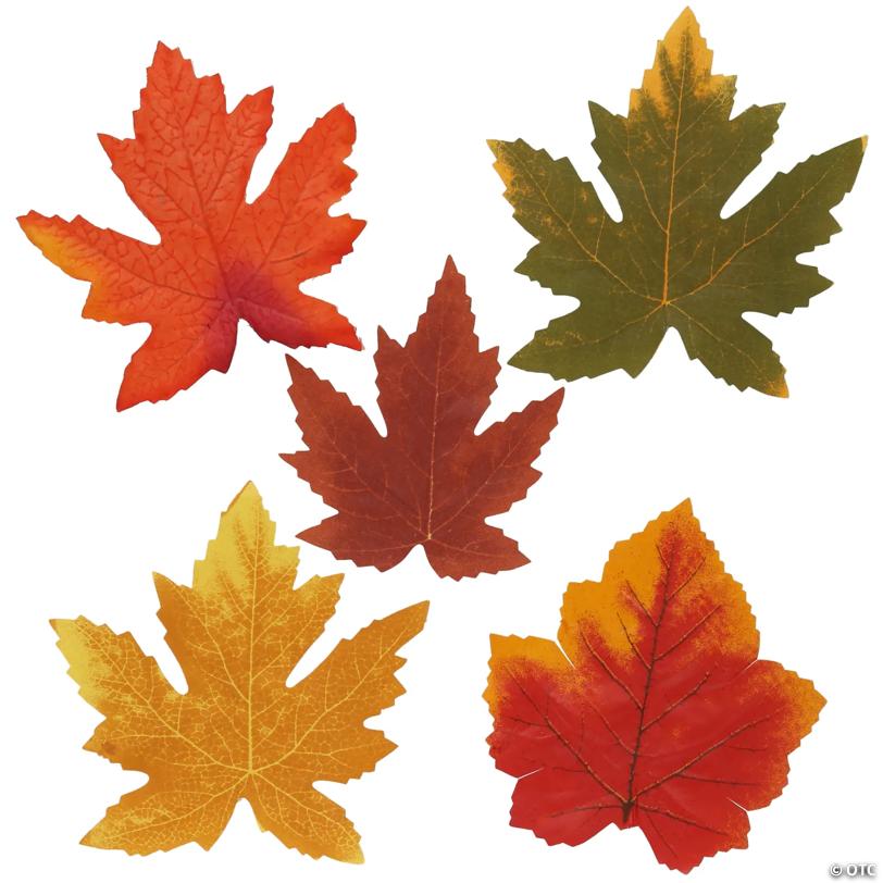 4" x 6" Large Polyester Fall Leaves Assortment - 100 Pc.