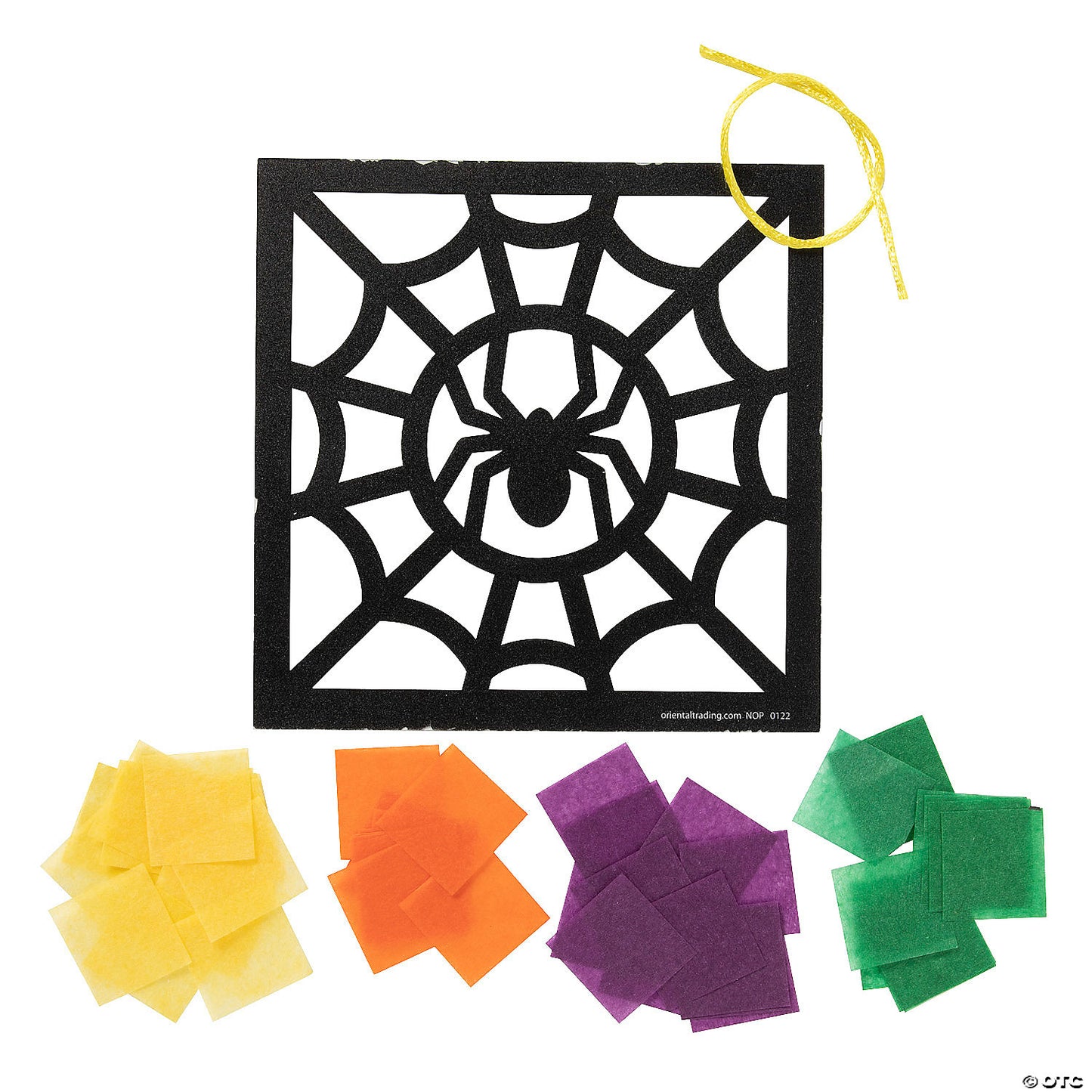 5 1/4" x 5 1/4" Halloween Black Spider Tissue Paper Craft Kit- Makes 12 | USA Decoration®