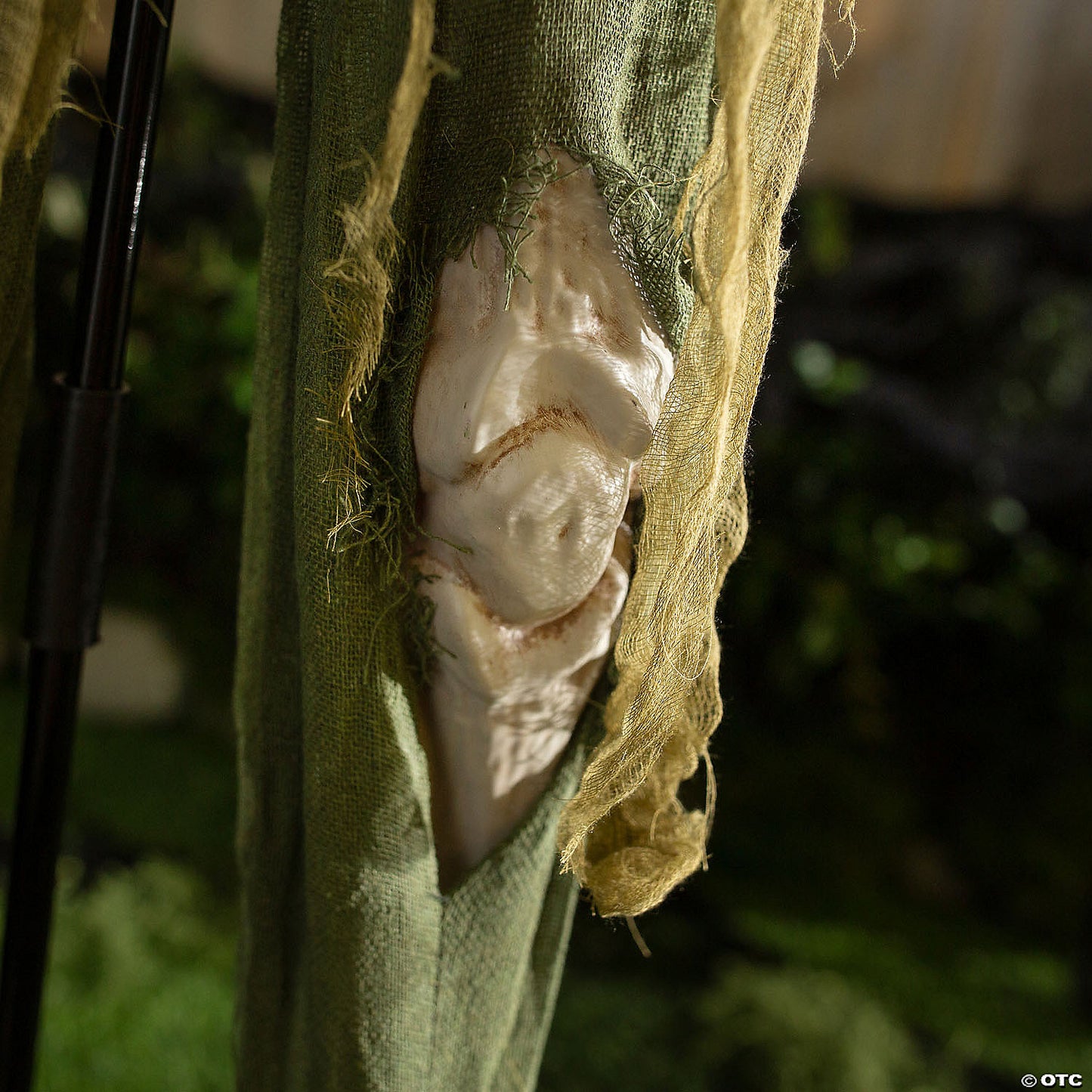 5 Ft. 4" Standing Animated Green Skeleton Reaper Halloween Decoration | USA Decoration®