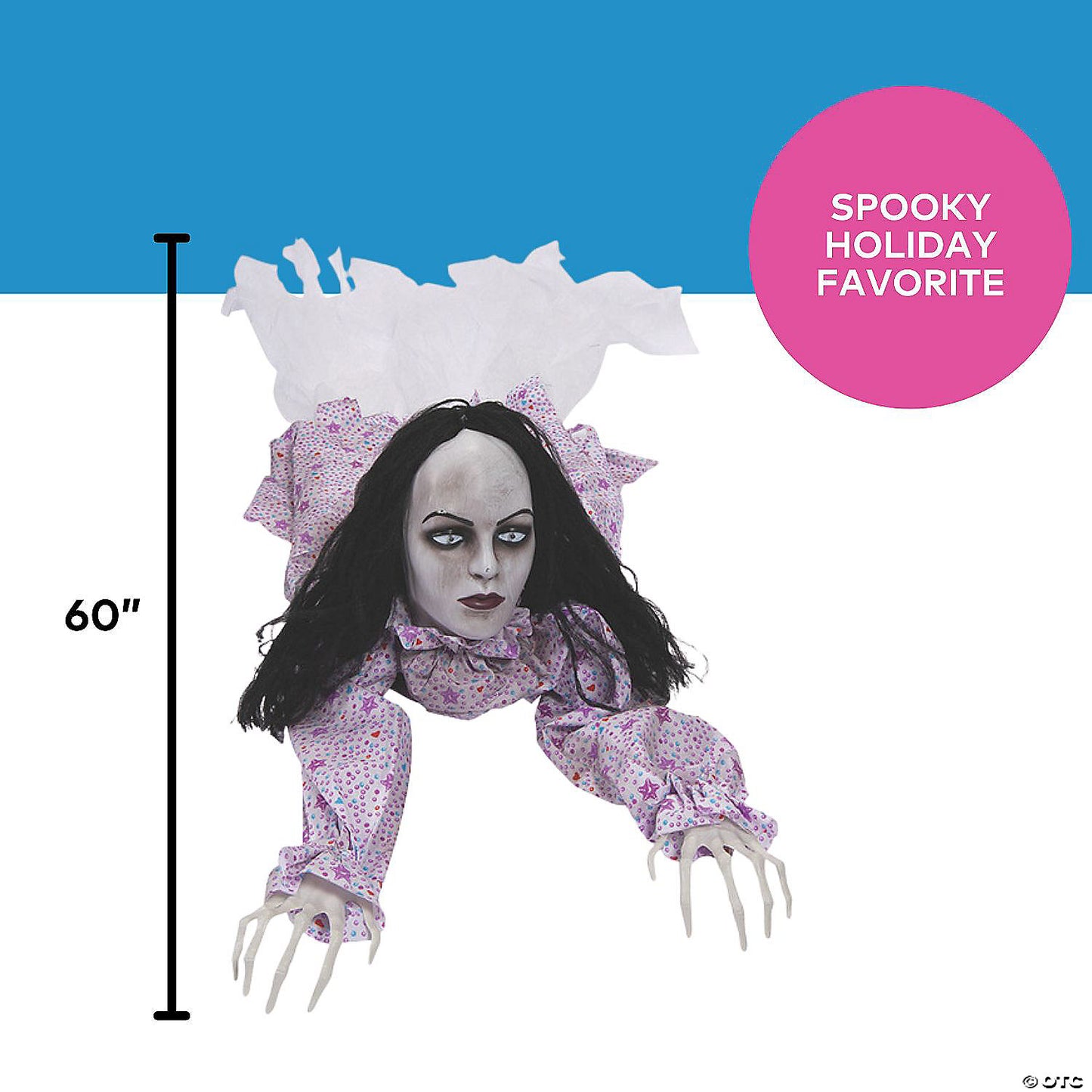 5 Ft. Animated Crawling Creepy Woman Halloween Decoration | USA Decoration®