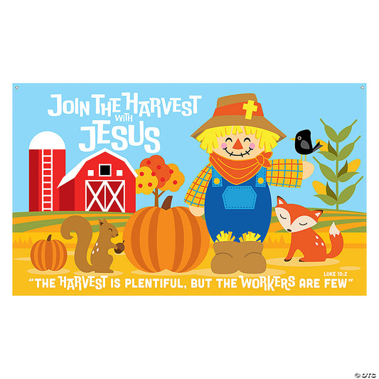 1 Piece(s): 5 Ft. x 3 Ft. Religious Fall Harvest Backdrop Banner | USA Decoration®