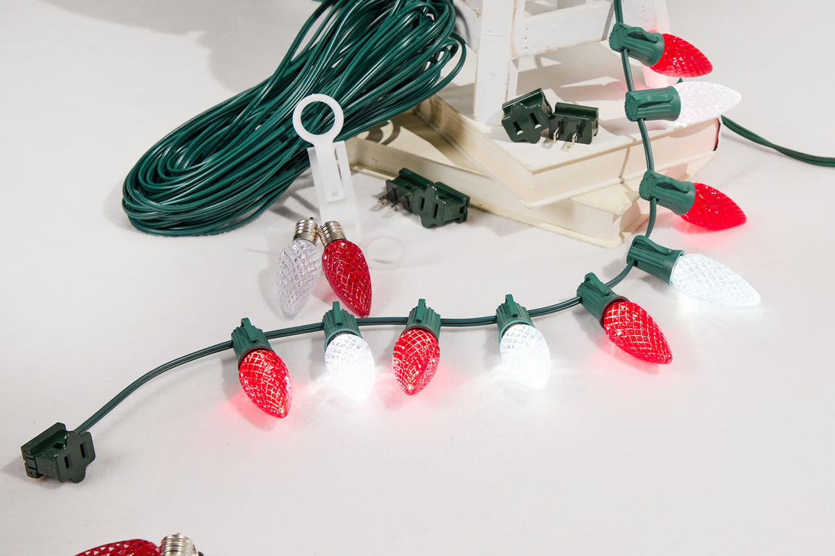 250' Outdoor Christmas Lighting Kit - Cool White/Red