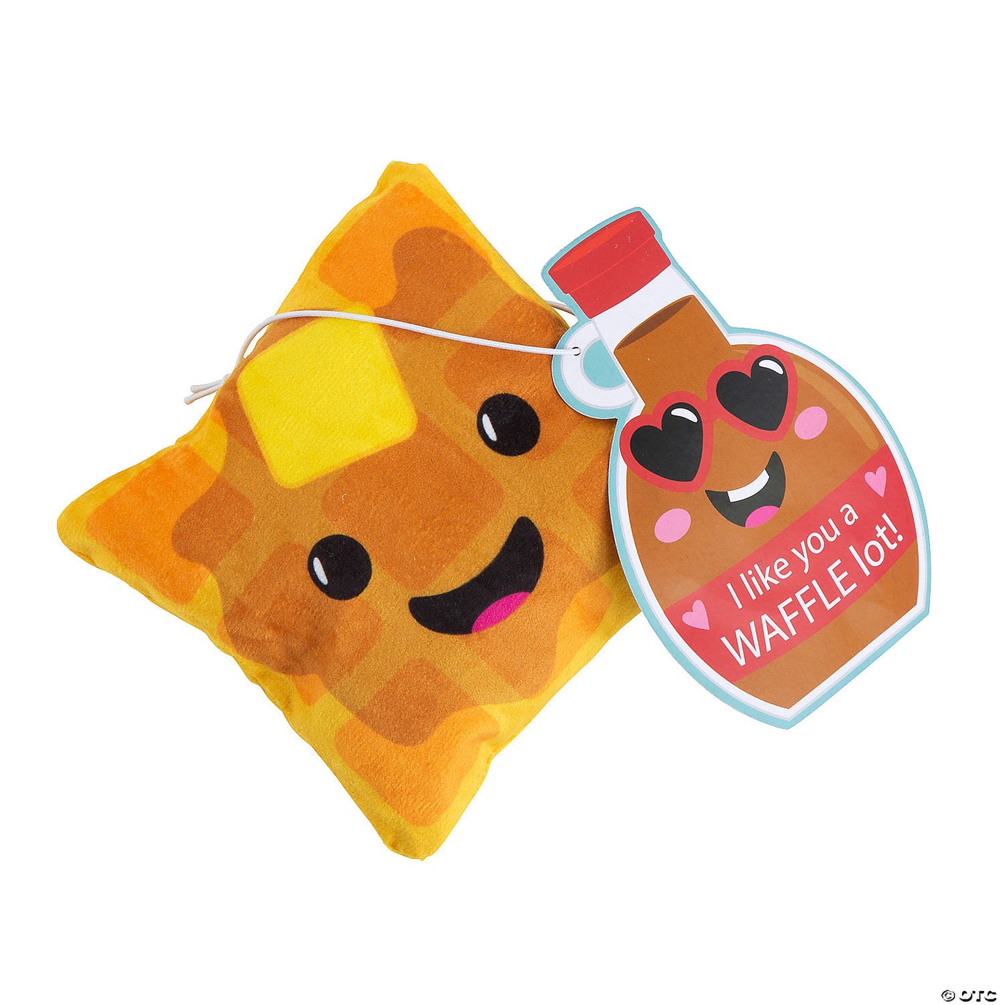 5" Stuffed Waffle Valentine Exchanges with Syrup Card for 12 | USA Decoration®