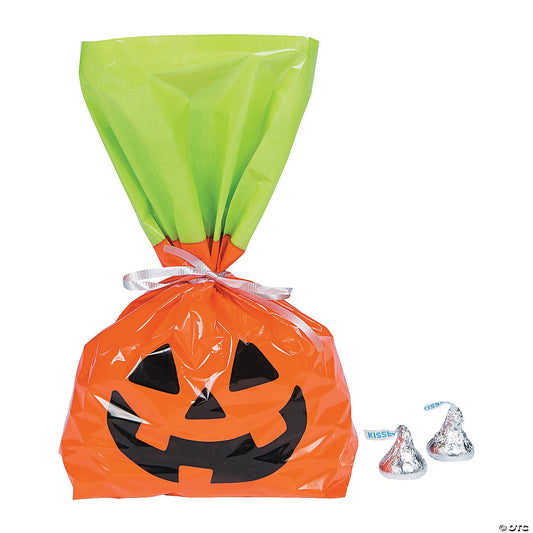 5" x 11 1/2" Bulk 50 Pc. Halloween Jack-O’-Lantern Cellophane Bags