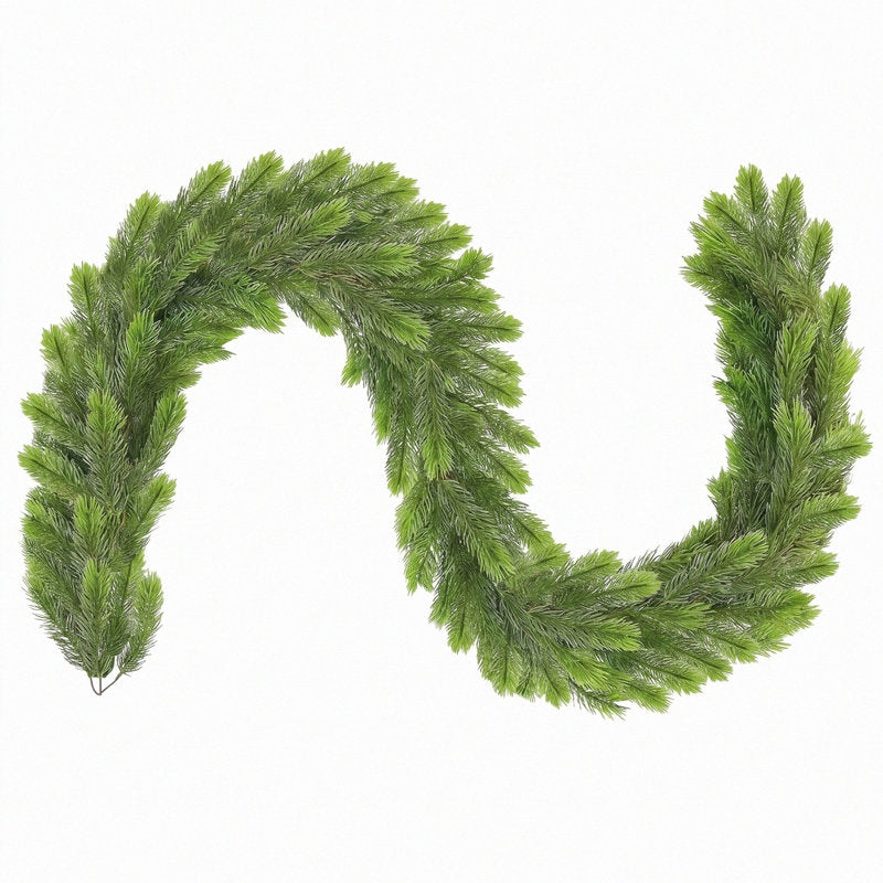 5.9 ft Artificial Eucalyptus Christmas Garland framing a front door