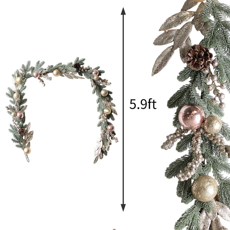 9 ft Black Pre-Lit Fir Christmas Garland framing a front door