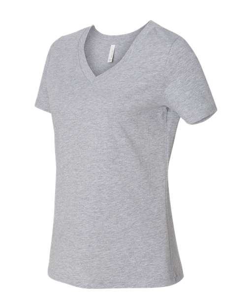 Women's Relaxed Heather CVC V-Neck Tee | USA Decoration