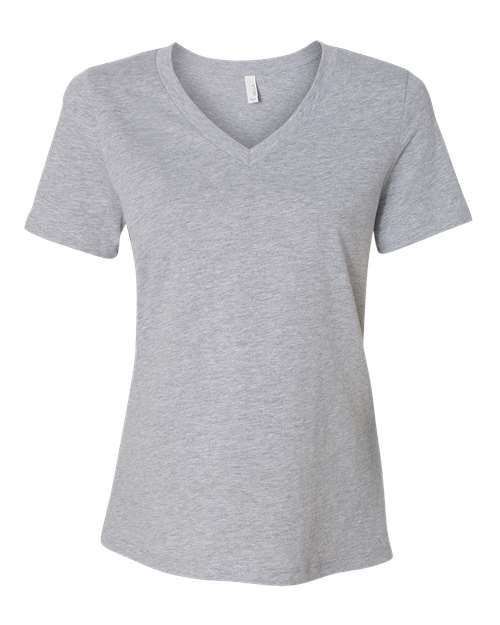 Women's Relaxed Heather CVC V-Neck Tee | USA Decoration