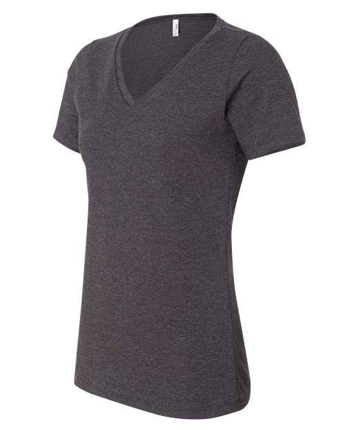 Women's Relaxed Heather CVC V-Neck Tee | USA Decoration