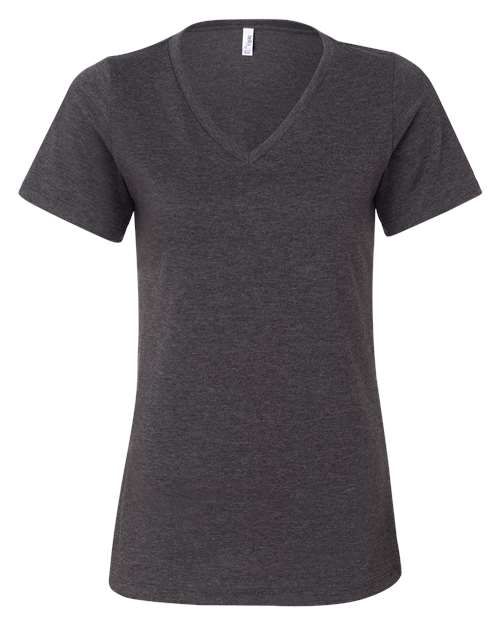 Women's Relaxed Heather CVC V-Neck Tee | USA Decoration