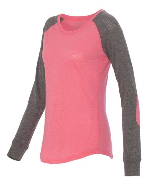 Women’s Preppy Patch Slub Long Sleeve T-Shirt | USA Decoration