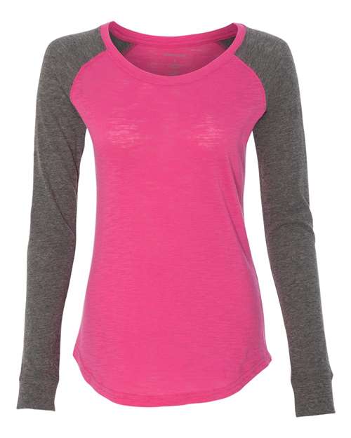 Women’s Preppy Patch Slub Long Sleeve T-Shirt | USA Decoration