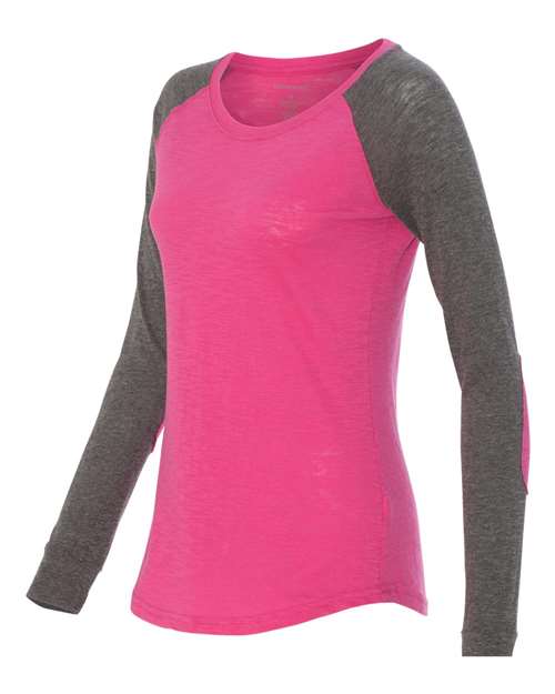 Women’s Preppy Patch Slub Long Sleeve T-Shirt | USA Decoration