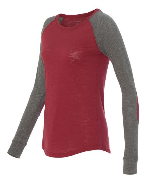 Women’s Preppy Patch Slub Long Sleeve T-Shirt | USA Decoration