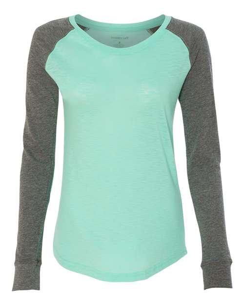 Women’s Preppy Patch Slub Long Sleeve T-Shirt | USA Decoration