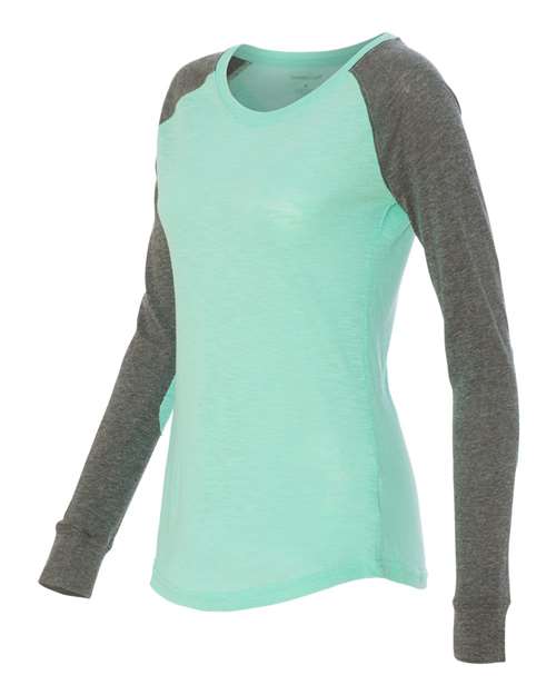 Women’s Preppy Patch Slub Long Sleeve T-Shirt | USA Decoration