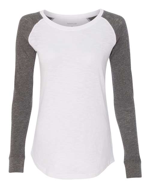 Women’s Preppy Patch Slub Long Sleeve T-Shirt | USA Decoration