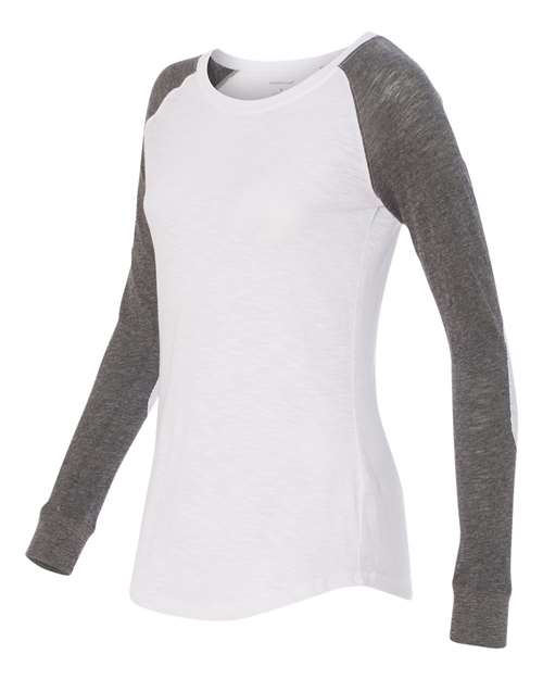 Women’s Preppy Patch Slub Long Sleeve T-Shirt | USA Decoration