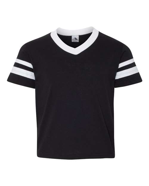 Youth V-Neck Jersey with Striped Sleeves | USA Decoration
