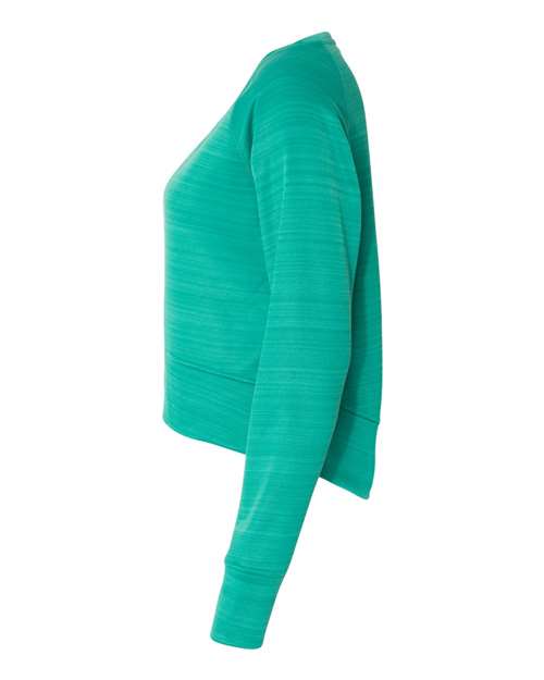 Women's Odyssey Striped Performance Fleece Hi-Low Crewneck Sweatshirt | USA Decoration