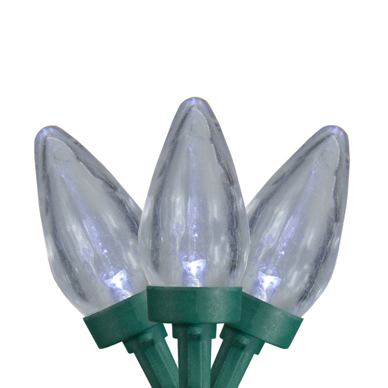 50 LED C7 Mini Christmas Lights 20.25 ft Green Wire
