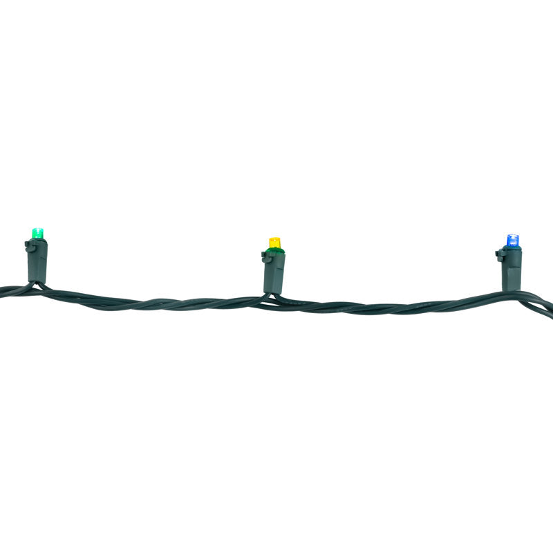 50ct Pure White LED Wide Angle Christmas Lights Green Wire