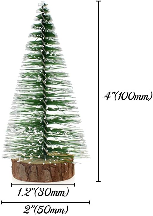 Mini Snow Frost Trees Mini Christmas Tree Decor Home 100mm 10 PCS