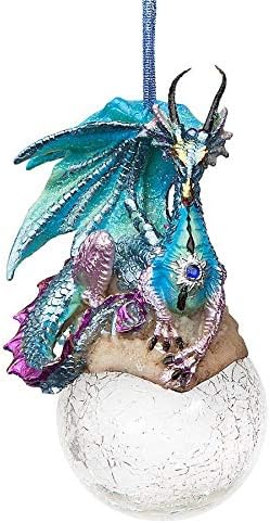 Design Toscano Frost The Gothic Dragon Holiday Ornament Christmas Decor, 5