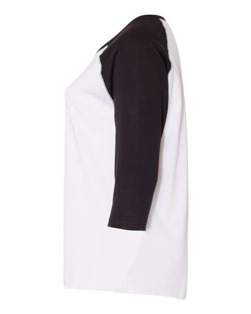 Curvy Collection Women's Baseball Three-Quarter Sleeve Tee | USA Decoration