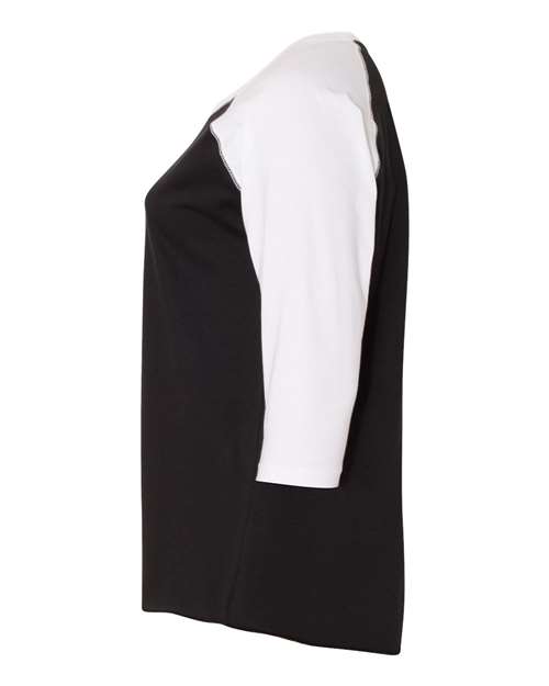 Curvy Collection Women's Baseball Three-Quarter Sleeve Tee | USA Decoration