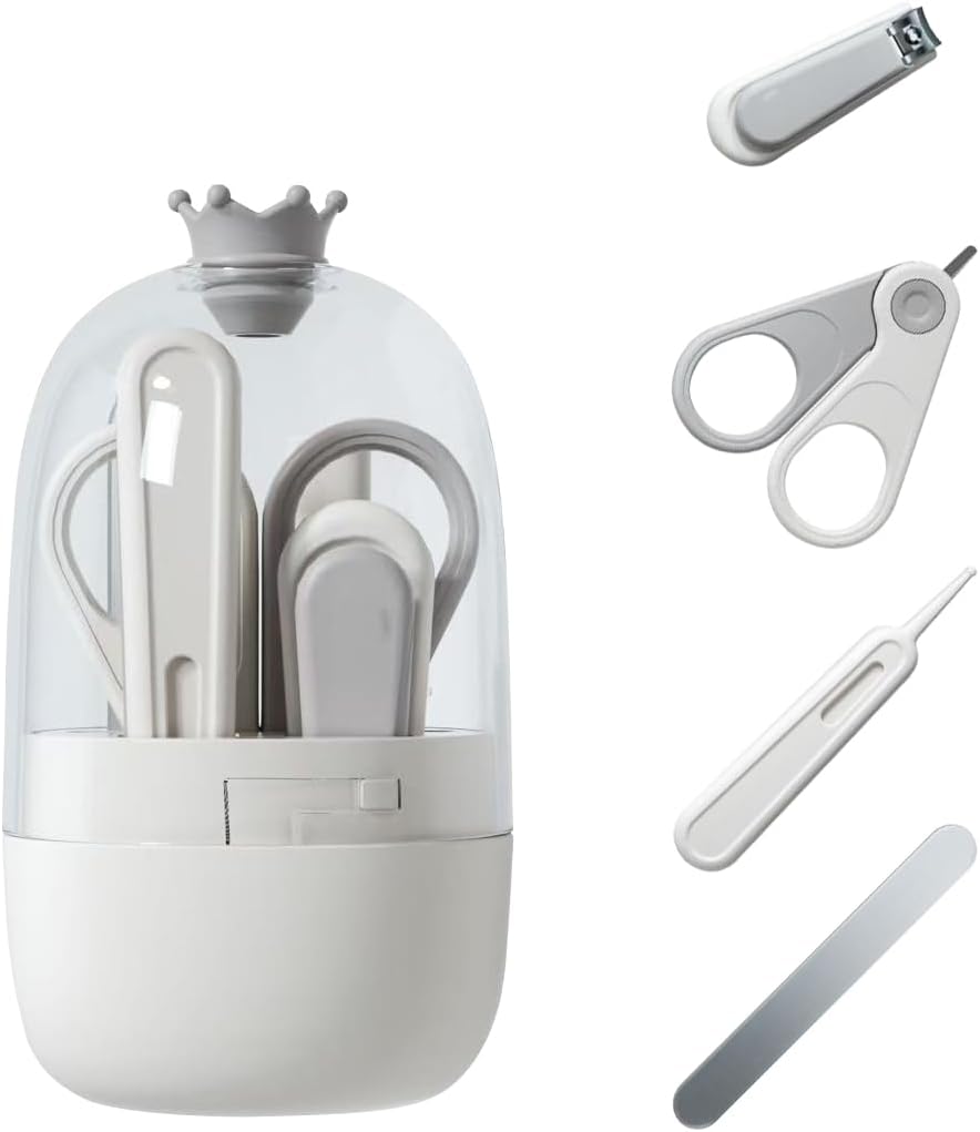 Baby Nail Clipper Set with Safety Lock – 4-in-1 Newborn Nail Care Kit with Scissors, Nail File & Tweezers for Infants and Toddlers