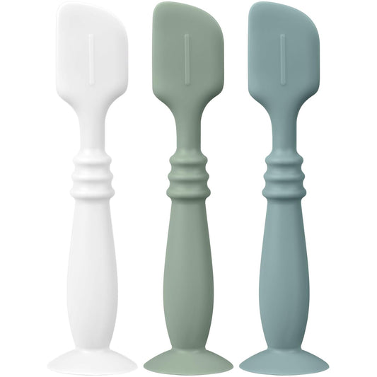 3-Pack Silicone Diaper Cream Applicator with Suction Base Soft, Flexible Spatulas for Hygenic Ointment Application